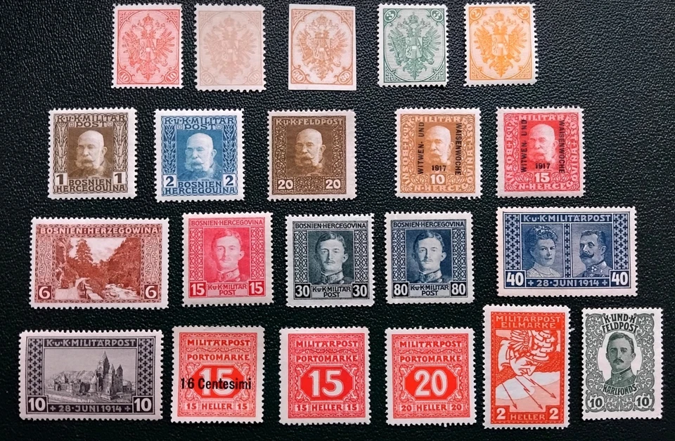 BOSNIA & HERZEGOVINA, AUSTRIAN RULE 1900-1918 HIGH VALUE LOT OF STAMPS - Изображение 2 из 4