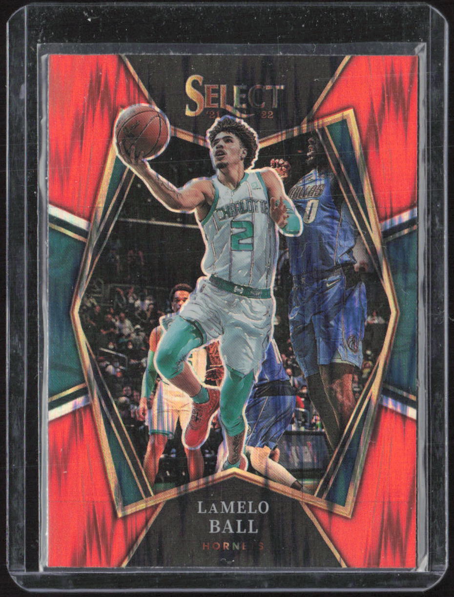 2021-22 Panini Select #185 LaMelo Ball Orange Flash Prizms Premier Level