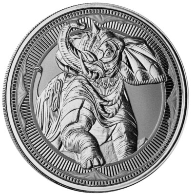 #ad 2023 1 oz Gibraltar War Elephant Silver Coin .999 Fine Silver Coin BACKORDER $91.95