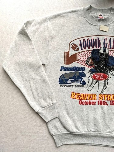 Vintage NCAA Penn State vs Michigan Beaver Stadium 16. Oktober 1993 Sweatshirt groß NEU - Bild 6 von 12