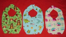 NEW handmade cute BABY BIB funny  hedgehogs owl bear squirrel fox bird elephant 