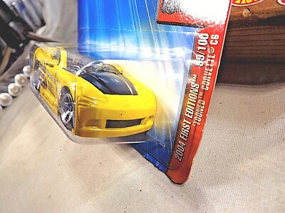2004 Hot Wheels #99 First Editions TOONED CORVETTE C6 Yellow w/5Sp