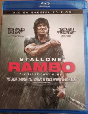 Rambo: The Fight Continues Stallone Blu-ray 2 DISC, PREOWNED VERY GOOD 