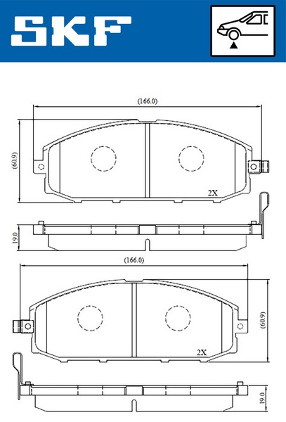 Vkbp 80509 A SKF Bremsbelagsatz, Scheibenbremse FüR Nissan-image