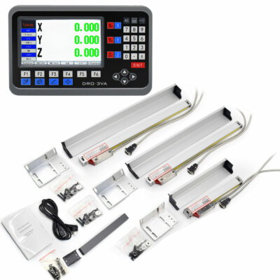 TOAUTO 3 Axis DRO + 3pc Linear Scales 450mm+550mm+650mm LCD Digital Readout Kit 