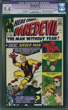 Daredevil 1 CGC 9.4 R Marvel 1964 Stan Lee 173 Spider-Man Avengers D9 cm