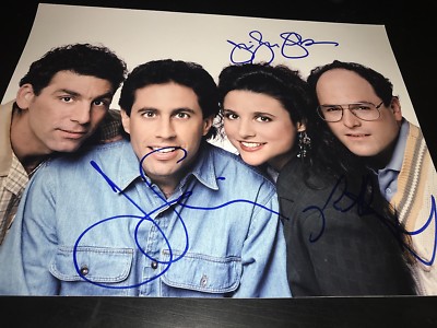 SEINFELD CAST SIGNED AUTOGRAPH 8x10 PHOTO JERRY SEINFELD JULIA LOUIS JASON  COA E