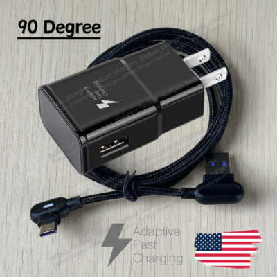 Type C Fast Charger Cable 90 Degree LED For Samsung Adapter USB C Charging Cord