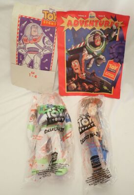 Disney Toy Story Pals Burger King Toy Set Woody, Buzz, 1995, NM w