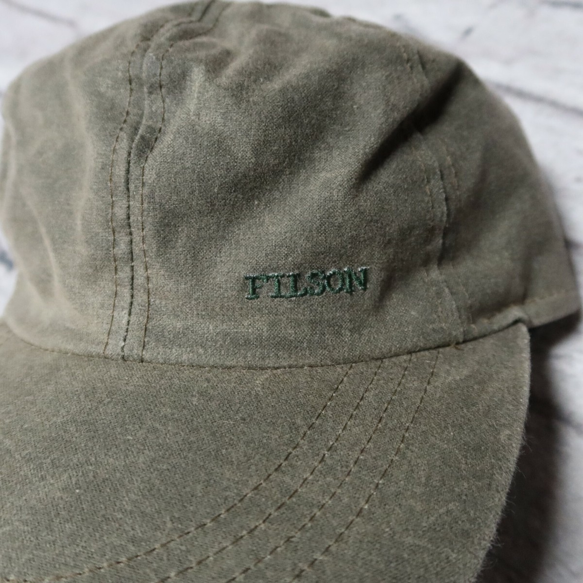 90’S MADE IN USA FILSON LONG BILL CAP Vintage Filson Canvas Long Bill Cap Made In USA Leather