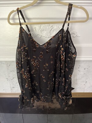 Small Top Velvet Floral Design With Dip In Back Ties At Wrist Off The Shoulder