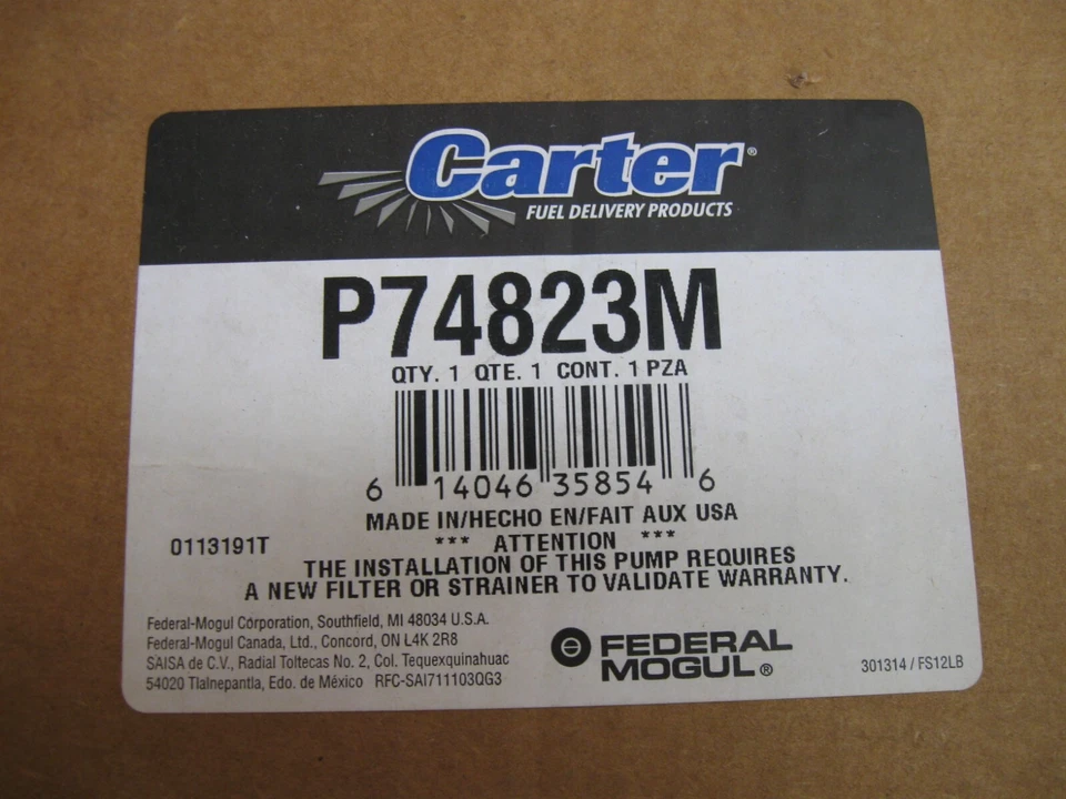 Carter P74823M Fuel Pump Module for 00-04 Chrysler 300M Concord Intrepid LHS — 第 4/4 张图片