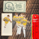 Antique Dennison BOX OF 12 CARDBOARD DIECUT DECORATIVE CUTOUTS~BOY PLAYS GUITAR