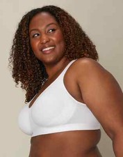 NEW Playtex Wirefree Bra 18 Hour 474C Cotton Stretch Lift Support, WHITE, 40D