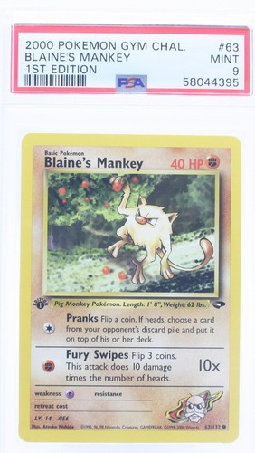 Blaine's Mankey (1st Edition) graded PSA 9 for sale on eBay