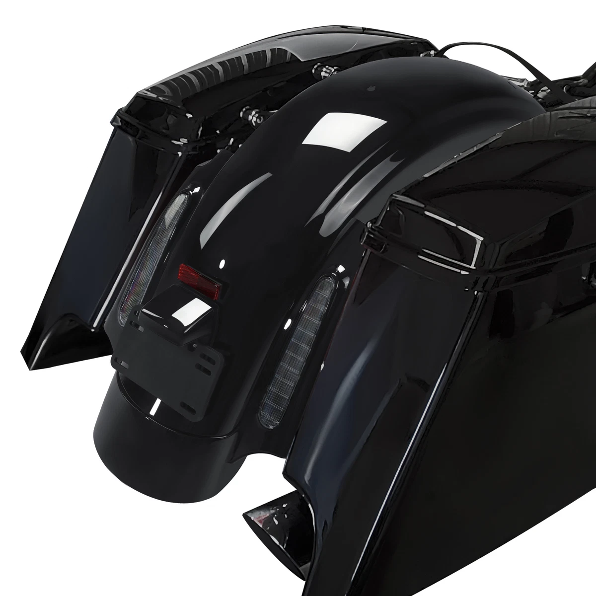 TUINCYN Coperture Borsa Sella Moto CNC In Alluminio Nero – Per Harley Touring 2014-2017 (Sinistra E Destra)