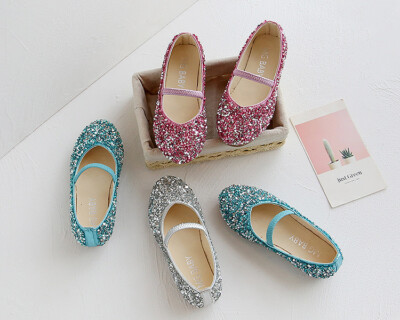 Einzelne Schuhe Pailletten Kristall Schuhe Mode Weiche Sohle Prinzessin Schuhe