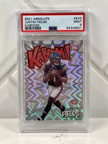 Justin Fields 2021 Panini Absolute KABOOM PSA 9 Chicago Bears RC Rookie