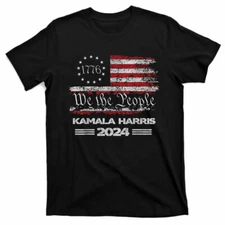Kamala Harris- Harris 2024 US Flag Democratic President T-Shirt