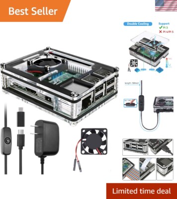 Advanced Cooling Raspberry Pi 3 B+ Case with Silent Fan & Heatsinks Included