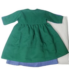 Vintage Homemade Little Girls Green Dress And Blue Slip Dress Long Slv READ