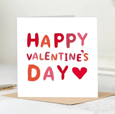 Glückwunschkarte Happy Valentinstag an meinen Verlobten. Schlichtes, modernes Valentinstagsgeschenk.