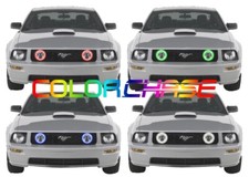 Color Chasing Led Fog Light Flow Halo Kit For Ford Mustang 05-09