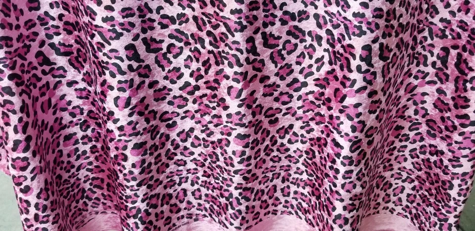 Animal Leopard Panther Cheetah Print on Pink Velvet 60” Width Fabric By The Yard - Image 3 of 4