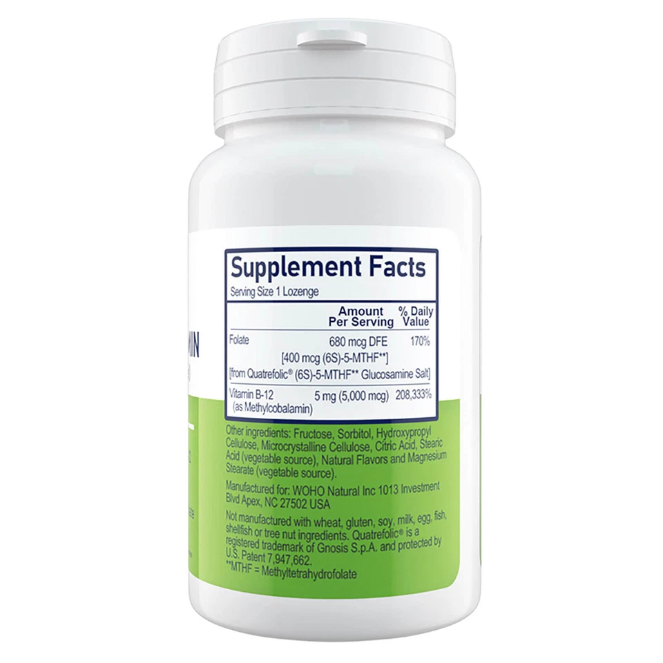 Woho  Methyl B-12 5000 Mcg - 60 Lozenges, For Energy Production - Image 2 of 3