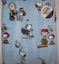 NWT Berkshire Peanuts Blue SNOOPY THE ATHLETE Throw Blanket 60x70 SOCCER/HOCKEY 