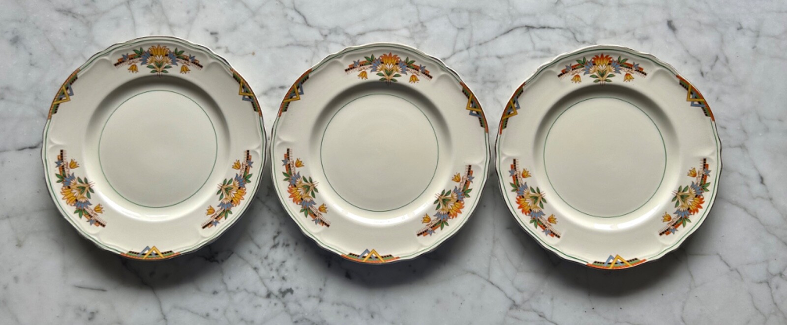 Rare Creampetal Grindley England Courtenay Dinner Plates Lot of 3 Art