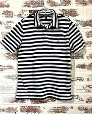 Polo Ralph Lauren Shirt Navy White Striped Cotton Pony Logo Boys L