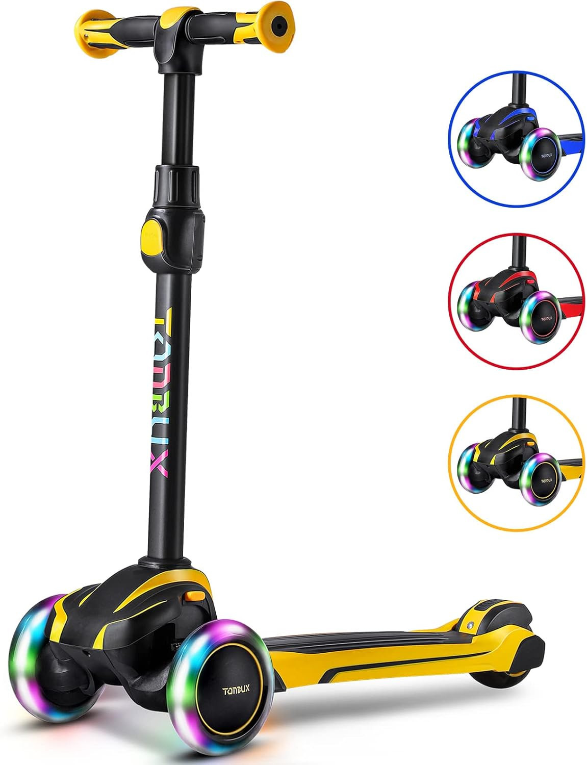 Kids Scooter for Age 3-12 Toddler Adjustable Height Lighted Christmas Xmas Gifts