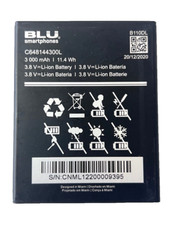 OEM BLU View Mega B110DL TracFone C648144300L 3000mAh 11.4Wh Battery Replacement