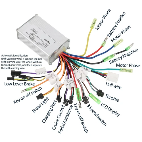 36V 48V Universal Brushless Motor Controller for Electric Bike Scooter E-bike US