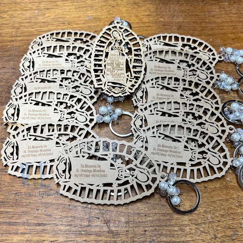 12 PCS Personalized Our Lady of Guadalupe Keychain Favors Customized Engraving - Picture 8 of 8