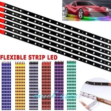 6PCS 12V 12inch 1FT 15SMD Flexible LED Strip Light Waterproof For Car Truck Boat