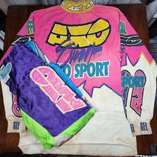 Vintage AXO Sport Racing Jersey & Pants Pink 90's MX Motocross - See Description