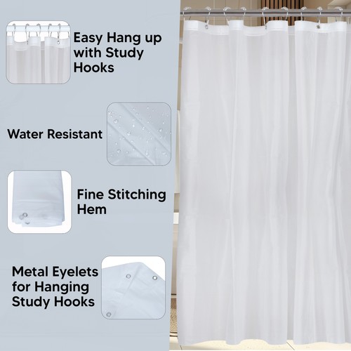 Waterproof PEVA Plastic Shower Panel Bathroom Mould Proof Curtains Curtain Panel - Picture 12 of 40