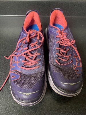 Sz 9.5/ 11/ 42.  HOKA Bondi 4 Running Shoes Mulberry Purple Neon Pink Women main image 2