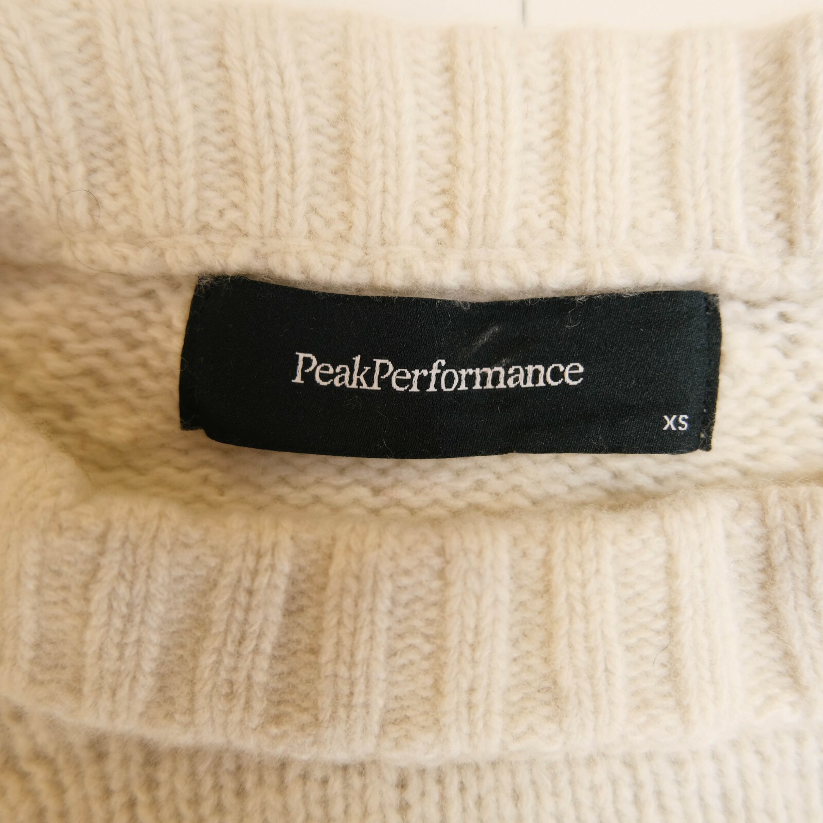 Peak Performance White Round Neck Wool Blend Swea… - image 4