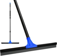Floor Squeegee for Concrete and Tile Cleaning, 24'' Rubber Wiper Broom, Large He
