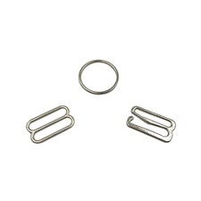 30 Set Bra Sliders and Rings - Metal Lingerie Hardware Sewing 10mm, Black