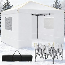 Gazebo Pieghevole 3x3m Impermeabile Stabile Tenda per Feste Gazebo da Giardino con 4 Pareti Laterali