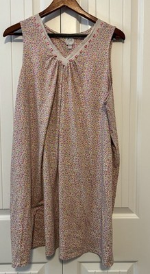 Aria Womens Nightgown Lace Trim Ruffle Country Floral Size 1X Sleeveless