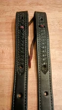 Black Rear Flank Cinch Billets~ Basket weave ~ Rocking R Brand 