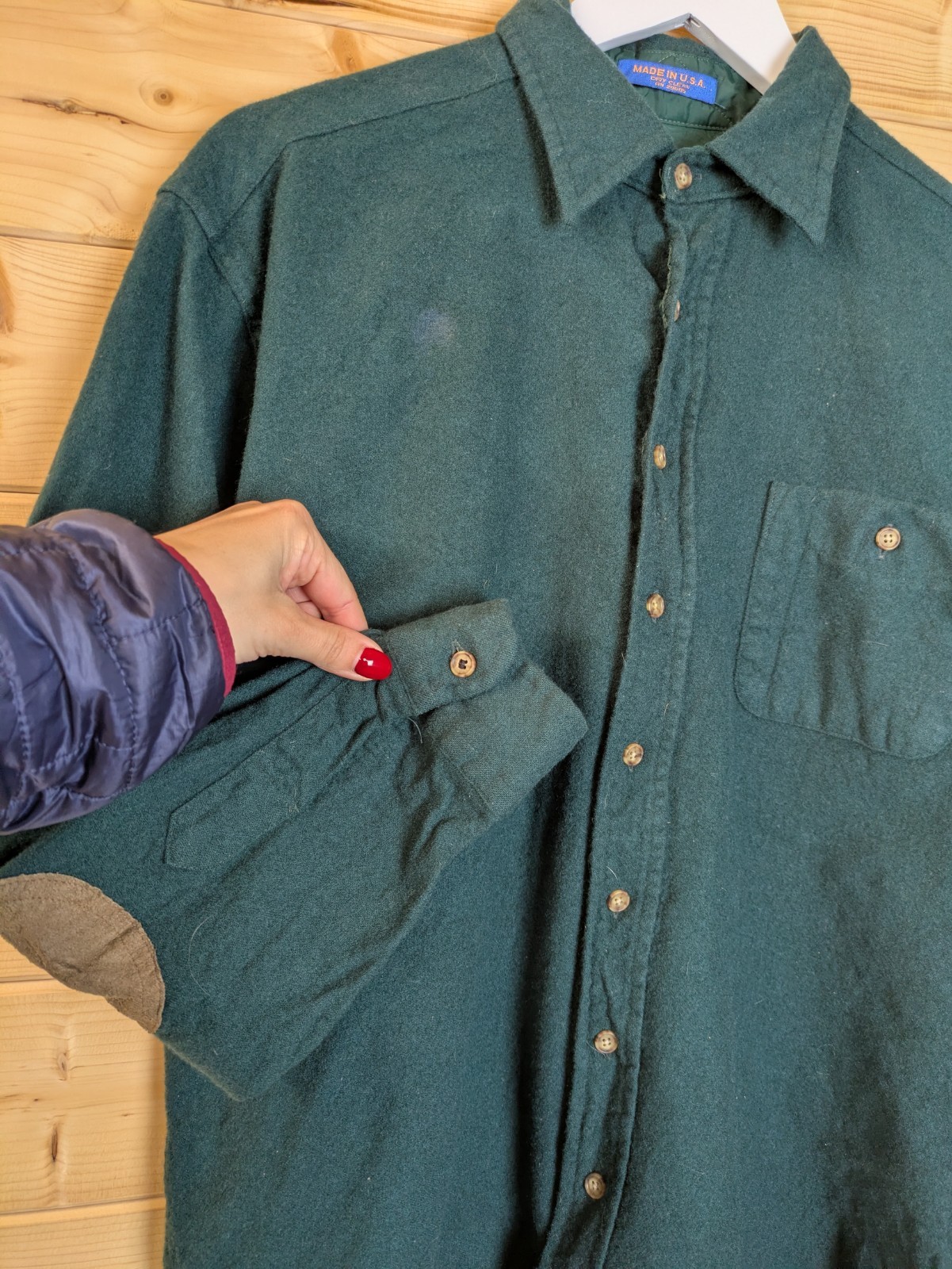 Vintage Pendleton Forest Green Wool Button Down O… - image 5