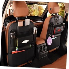 2 Pack PU Leather Premium Car SeatBack Organizer Travel Accessories Kick mats