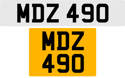 MDZ 490 M 3x3 DATELESS PRIVATE NUMBER PLATE MAT MATT MARK MICK MIK MIC MEL MAX