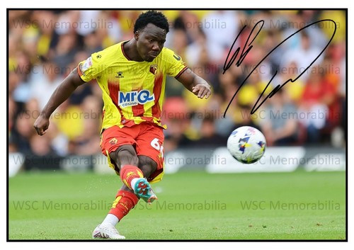 12132. Nestory Irankunda Signed Pictures A4 Prints Watford Bayern Australia etc.